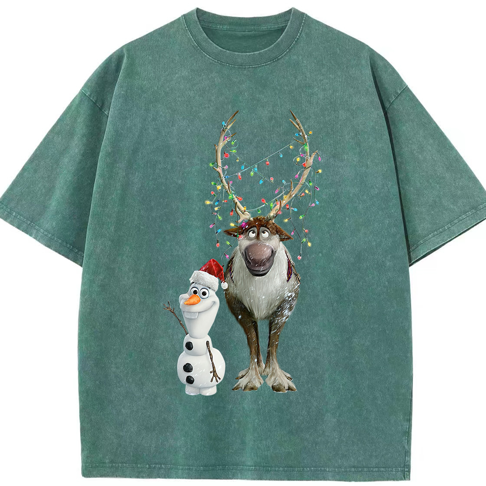 （画像用） アナと雪の女王 アンナ エルサ Frozen Anna Elsa 綿100% ヴィンテージ風 半袖Tシャツ（フロントプリント）